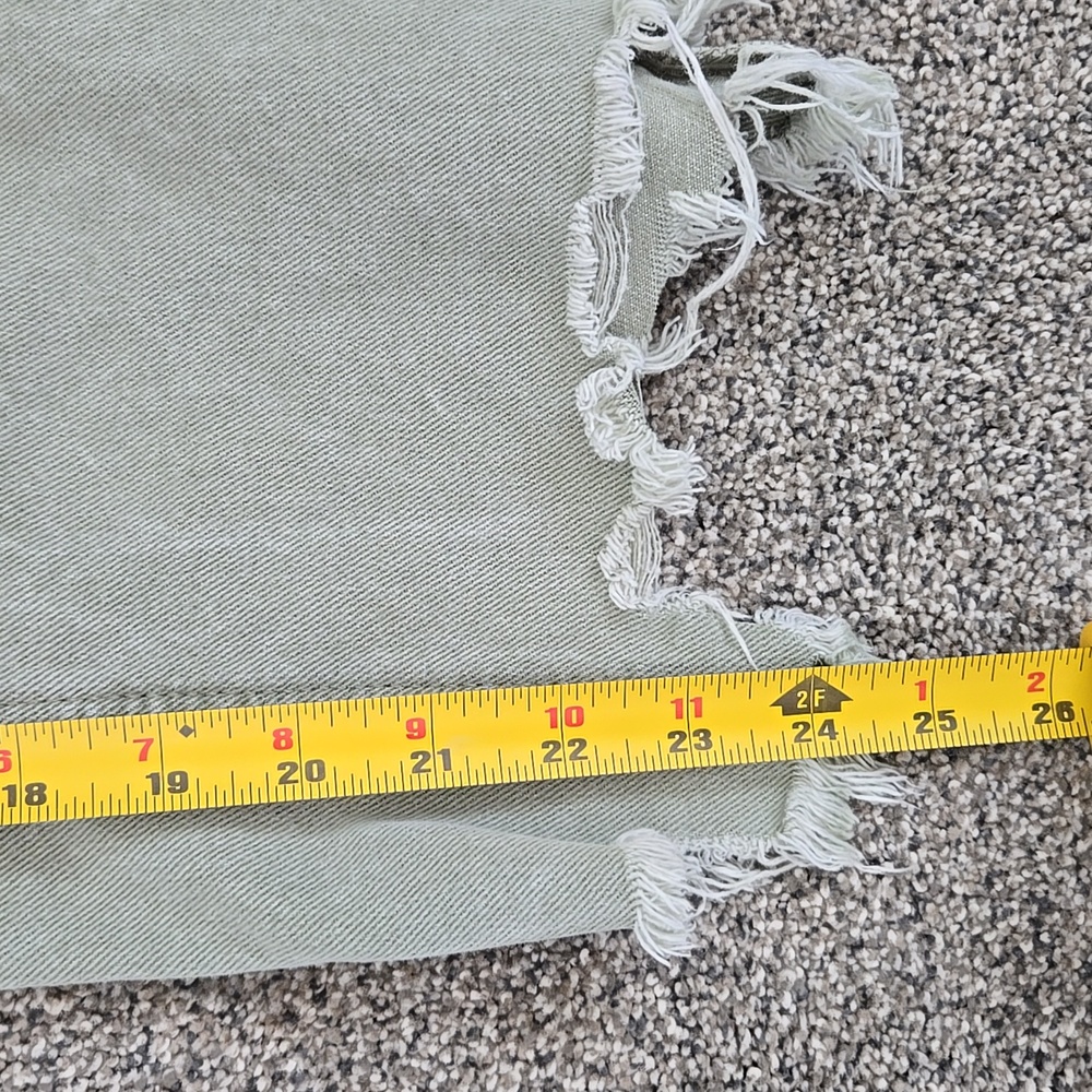 Women's Green Jean Ankle Length Pants Size 29 We The Free Brand With Belt - Picture 15 of 16